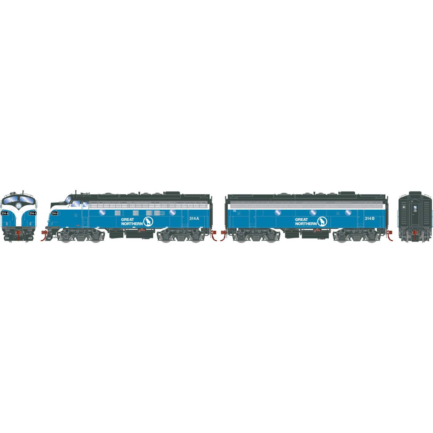 Athearn Genesis HO F7A&B Great Northern 