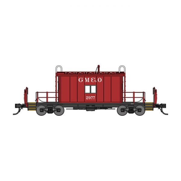 Bluford Shops HO Transfer Caboose w/ Roof Walk Gulf Mobile & Ohio
