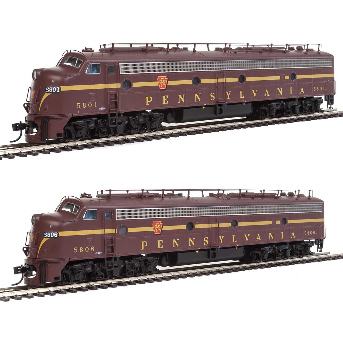 Walthers Proto HO E8AA Set Pennsylvania "Single Stripe" w/ DCC & Sound