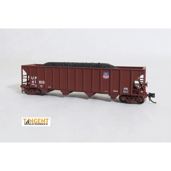 Tangent N Bethlehem Steel 3600cf Quad Hoppers Union Pacific "Scheme 16, 1982 H-100-19 Red Repaint"