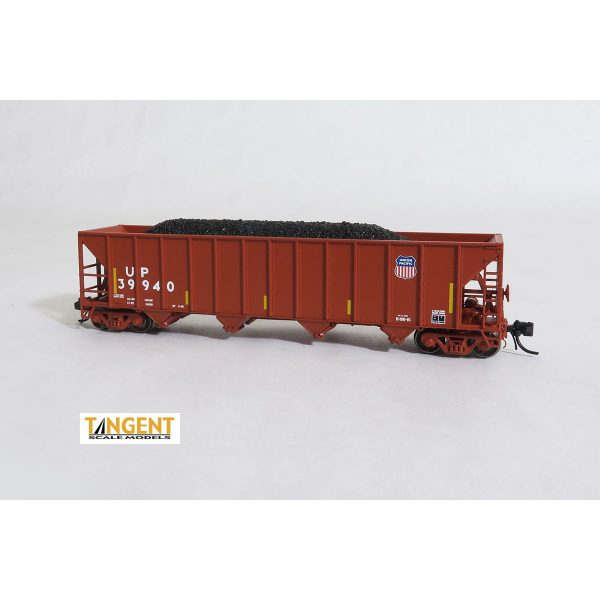 Tangent N Bethlehem Steel 3600cf Quad Hoppers Union Pacific "Scheme 20, H-100-16 Red Repaint 2005+"