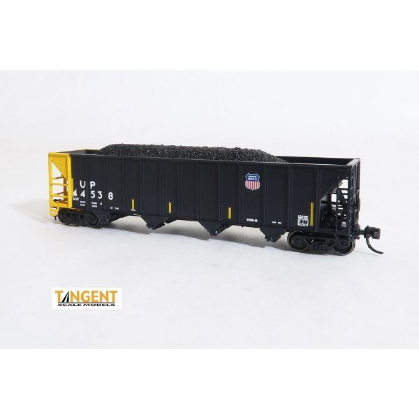 Tangent N Bethlehem Steel 3600cf Quad Hoppers Union Pacific "Scheme 21, H-100-18 Black Repaint 2005+"
