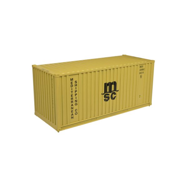 Atlas Trainman O Scale 20' Container Mediterranean Shipping Company 2 Pack