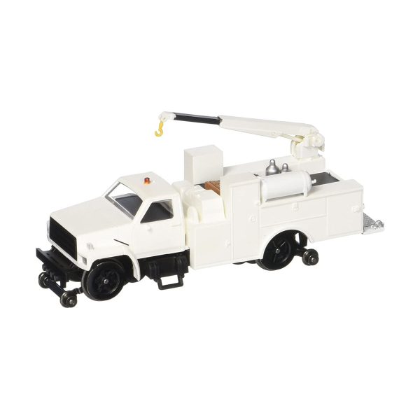 Bachmann HO Hi-Rail Equipment Truck with Crane White w/ DCC