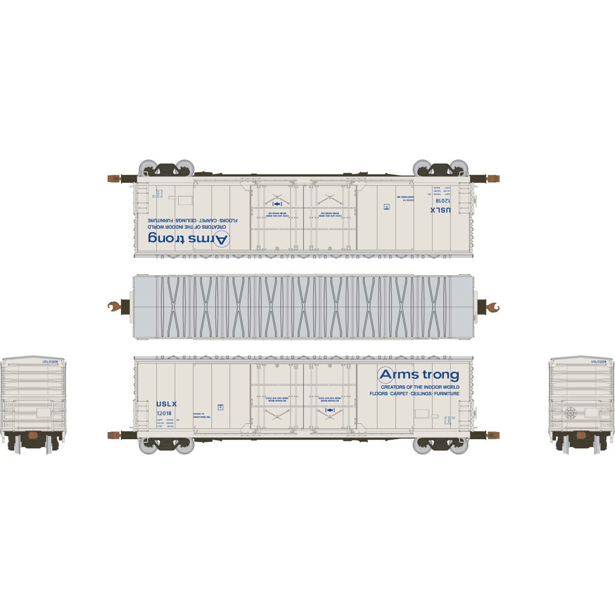 Scale Trains HO Kit Classic Evans 5100 RBL 8' Double-Plug-Door Boxcar Armstrong "USLX" - Image 2