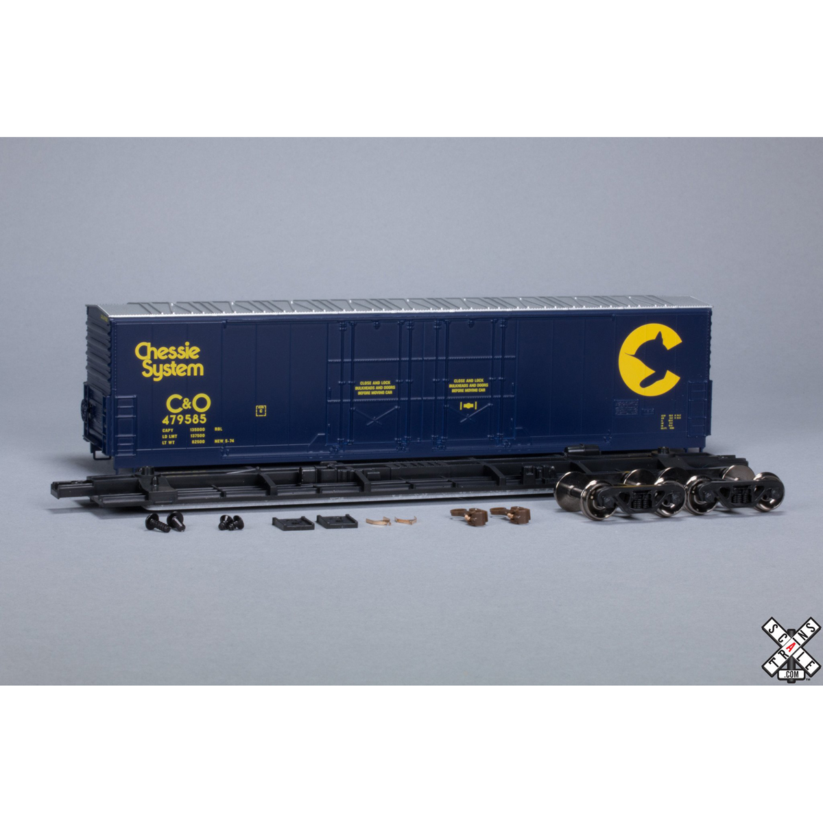 Scale Trains HO Kit Classic Evans 5100 RBL 8' DoublePlugDoor Boxcar Chessie System "C&O