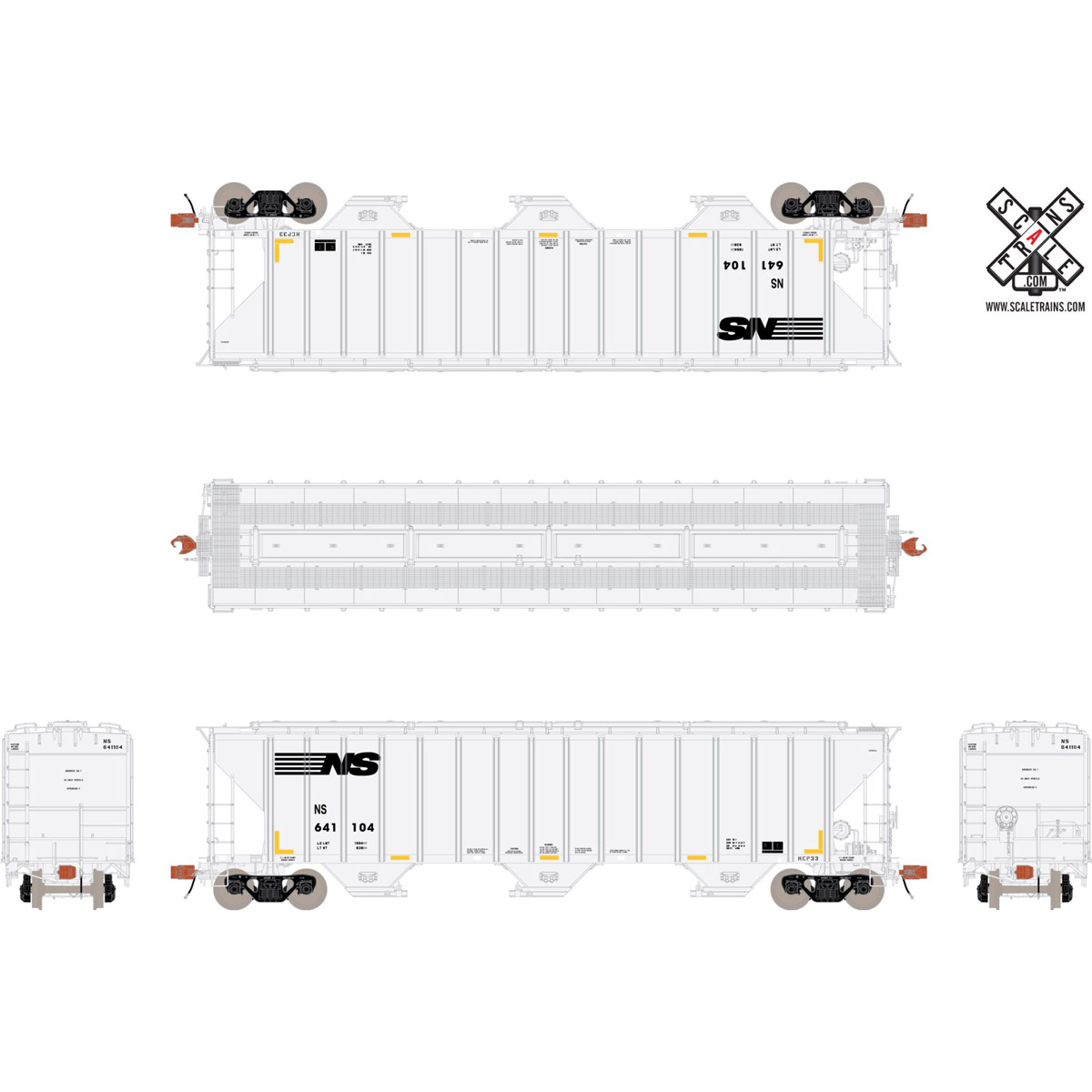 Scale Trains HO Rivet Counter PS-2 4785 Covered Hopper Norfolk Southern - Image 2