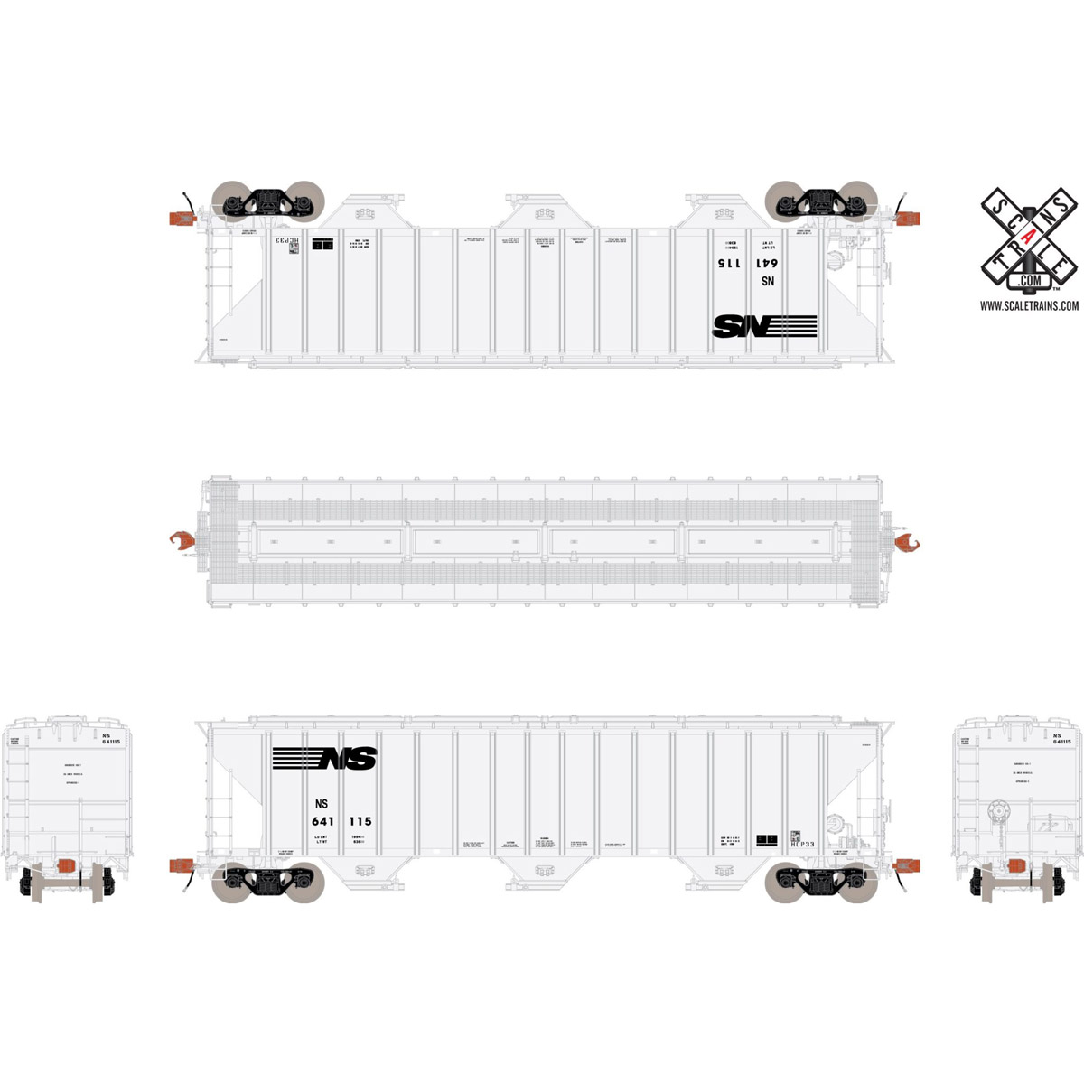 Scale Trains HO Rivet Counter PS-2 4785 Covered Hopper Norfolk Southern - Image 4