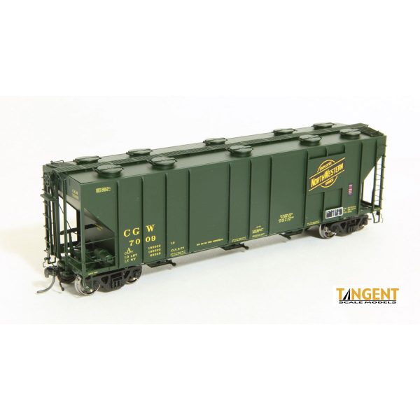 Tangent HO PS-2CD 4000 Covered Hopper Chicago Northwestern "CGW, Clinton Repaint"