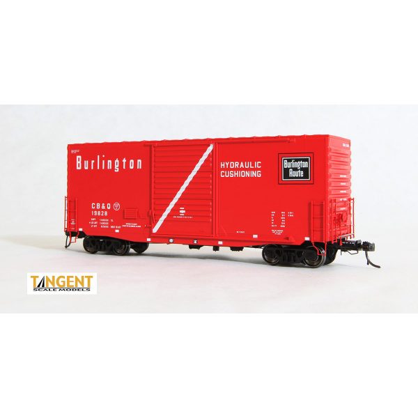 Tangent HO PS-1 40' Mini-Hy Cube Boxcar Chicago Burlington & Quincy "White Stripe"