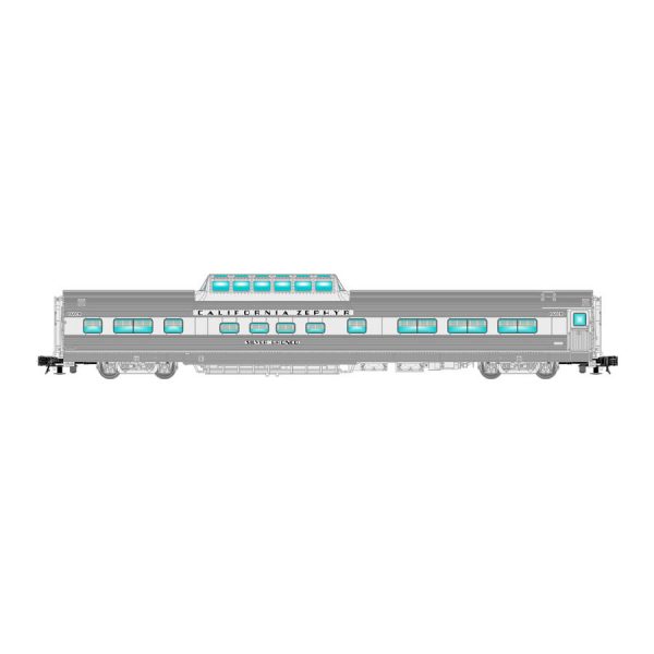 Atlas O Scale 2 Rail Dome Chair Car Denver & Rio Grande "California Zephyr, Silver Bronco #1105"