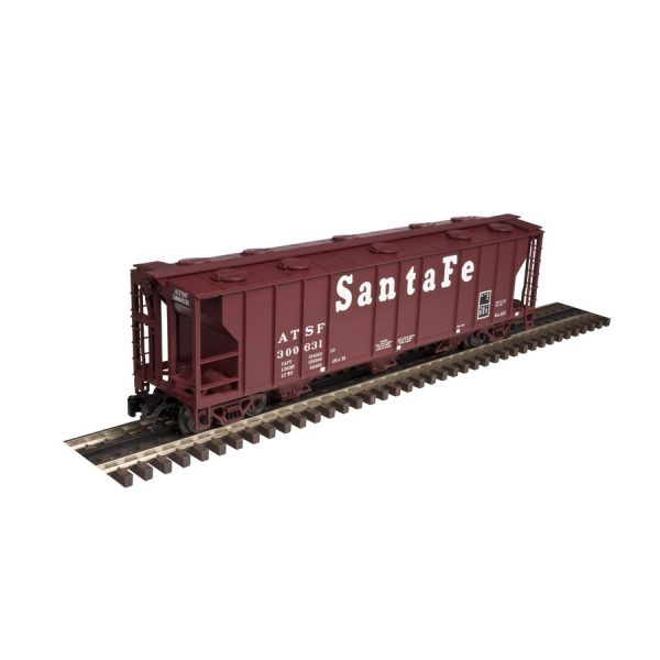 Atlas Trainman O Scale 2 Rail PS-2 3 Bay Covered Hopper Santa Fe