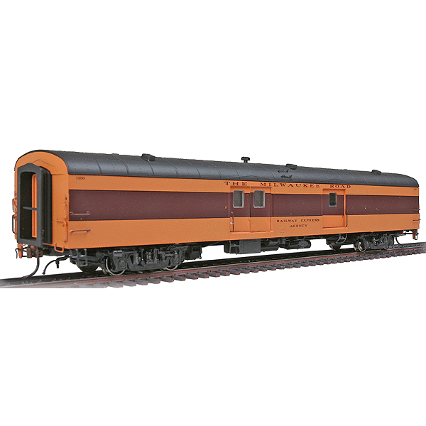 Rapido HO Smooth Side Baggage Car Milwaukee Road "1950 Scheme" Spring