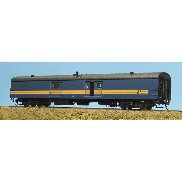 Rapido HO Smooth Side Baggage Car VIA Spring Creek Model Trains