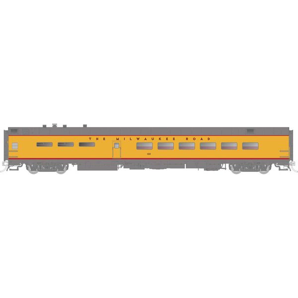 Rapido HO P-S Lightweight Diner Milwaukee Road "1955 Scheme, Yellow & Gray"