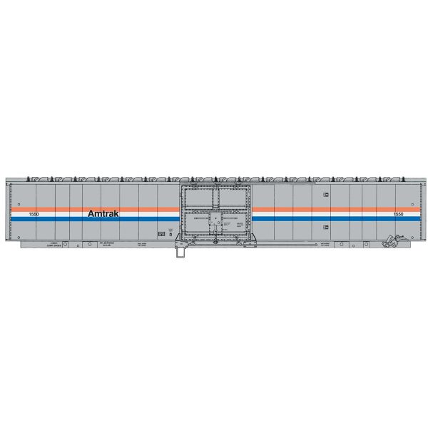 Walthers Mainline HO 60' Thrall Material Handling Car MHC-2 Amtrak "Phase III" #1550