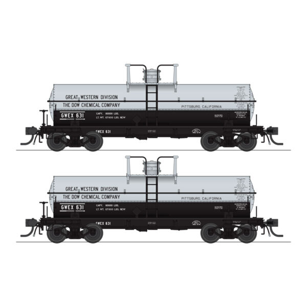Broadway Limited HO 6,000 Gallon Tank Car Dow Chemical 2 Pack