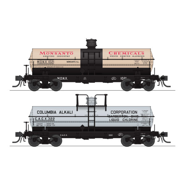 Broadway Limited HO 6,000 Gallon Tank Car Variety Set A "Monsanto & Columbia Alkali"
