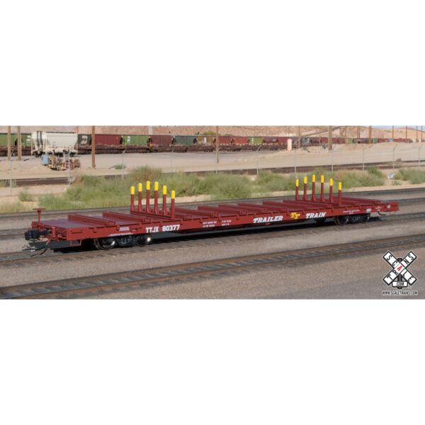 Scale Trains HO Rivet Counter Bethlehem Steel F68BH Finger Rack Car Trailer Train "Oxide Red"
