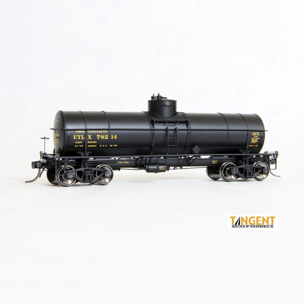Tangent HO GA 8,000 Gal. Radial Course Tank Car, UTLX "Black Repaint