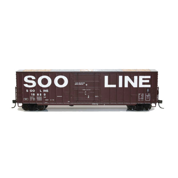 Fox Valley Models HO SOO 7 Post Boxcar Soo Line "Brown with Fiberglass Roof"