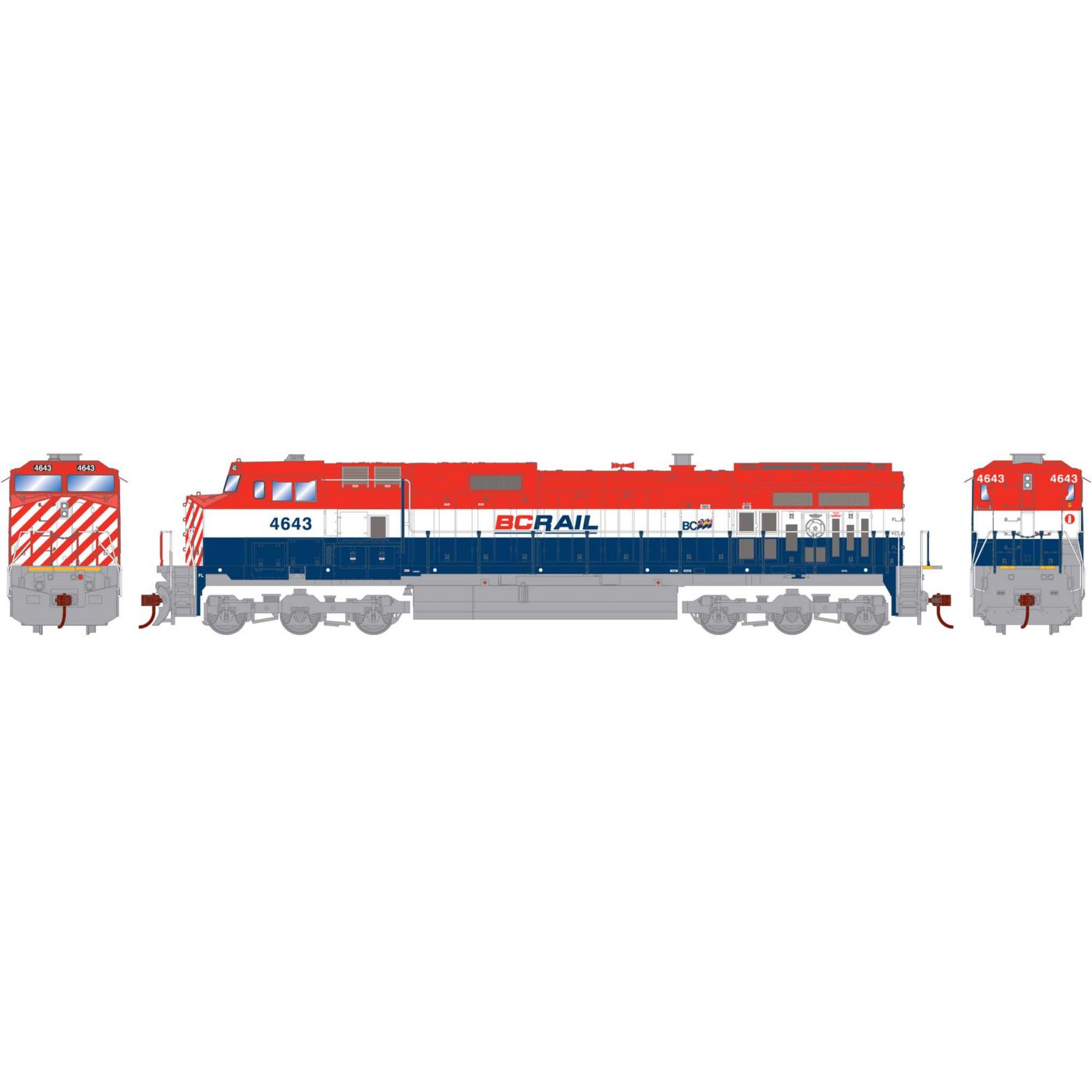 Athearn Roundhouse HO C44-9W British Columbia Railway "Blue, White, & Red"