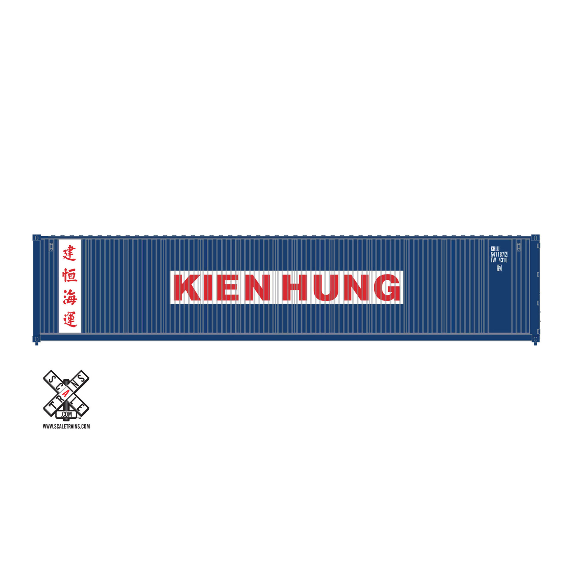 ScaleTrains HO 40’ Square Corrugation Container Kien Hung 3 Pack