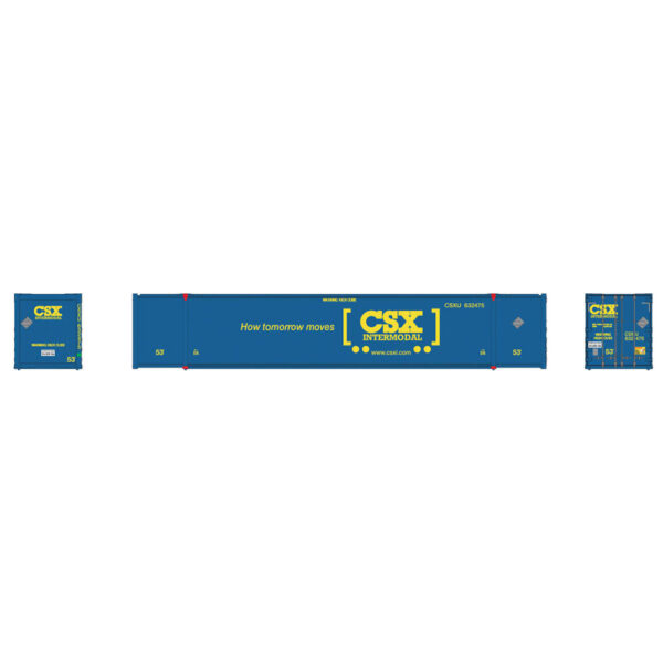 Rapido HO 53' High-Cube Smooth Side Container CSX 2 Pack