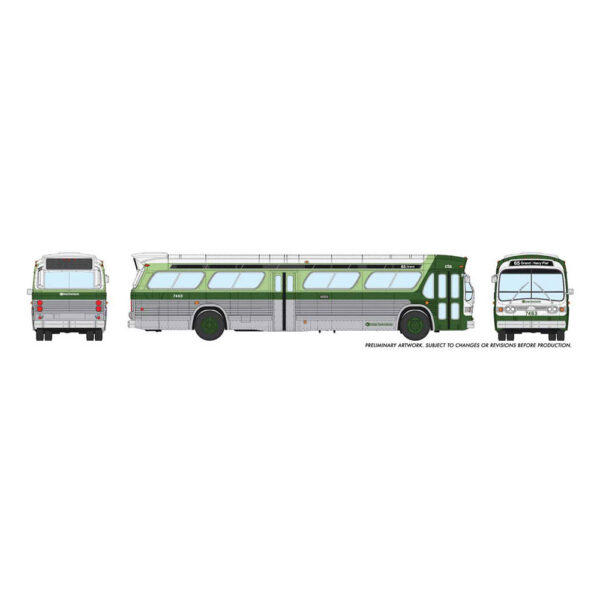 Rapido HO "Fishbowl" Bus Chicago Transit Authority (CTA) "36 Broadway, State & Polk" #7474
