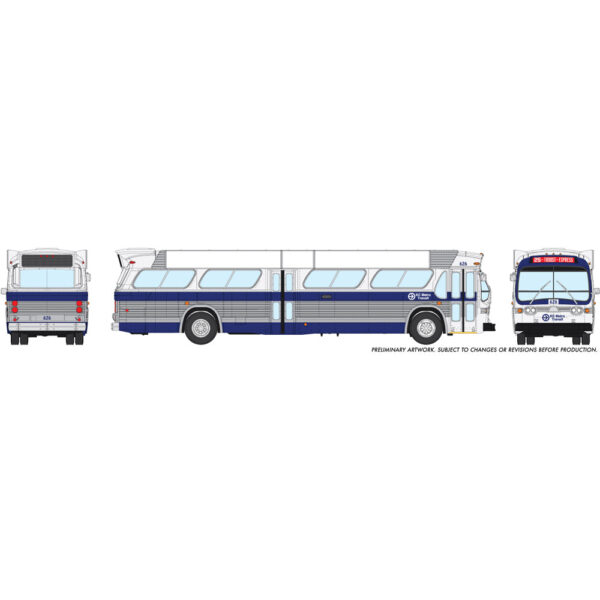 Rapido HO "Fishbowl" Bus Kansas City Metro "Kansas City" #647 w/ Lights
