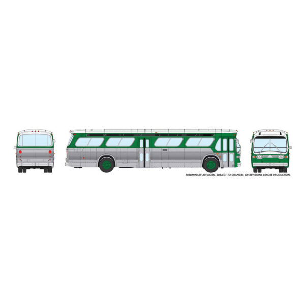 Rapido HO "Fishbowl" Bus Unlettered Green w/ Lights