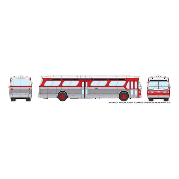 Rapido HO "Fishbowl" Bus Unlettered Red