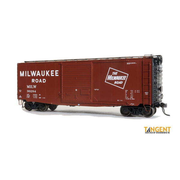Tangent HO 40' 9' Door Box Car Milwaukee Road