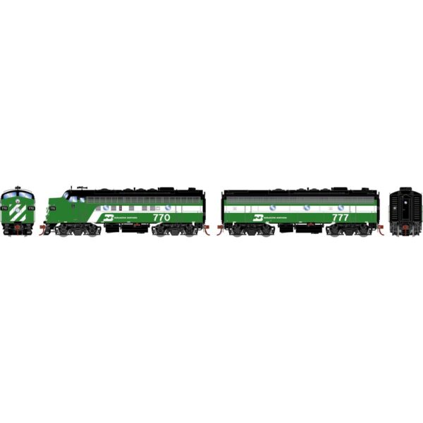 Athearn Genesis HO F9A&F7B Set Burlington Northern "Hockey Stick" w/ DCC & Sound