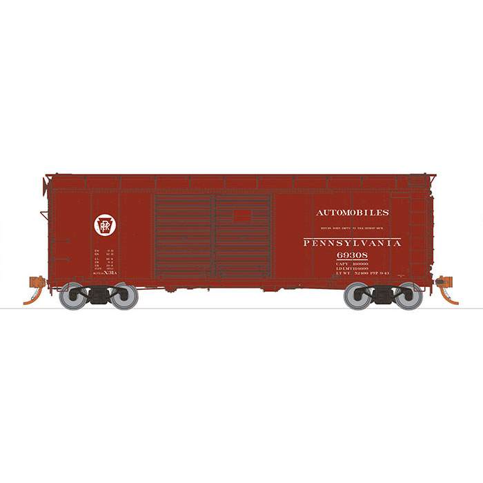 Rapido HO 40' PRR X31A Double Door Box Car Pennsylvania "Circle Keystone - Automobiles"