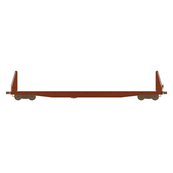Wheels of Time HO ACF 62' Bulkhead Flat Car Unlettered "Brown"