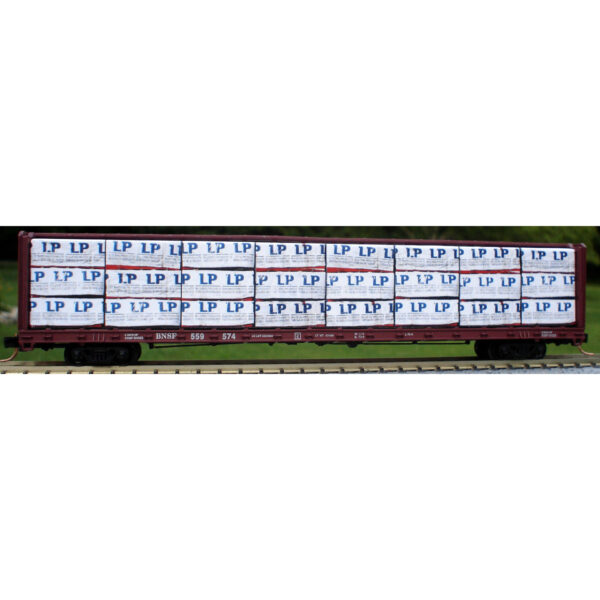 Columbus Trainmaster HO Scale Centerbeam Lumber Load Louisiana Pacific Building Products