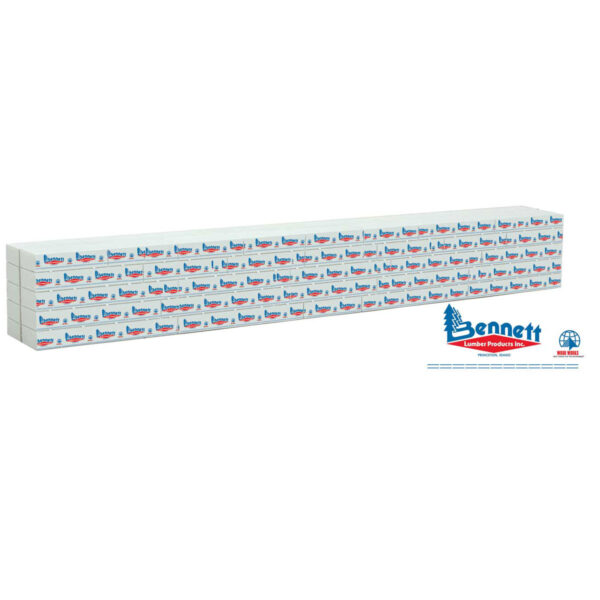 Walthers SceneMaster HO Scale Centerbeam Wrapped Lumber Load Bennett Lumber