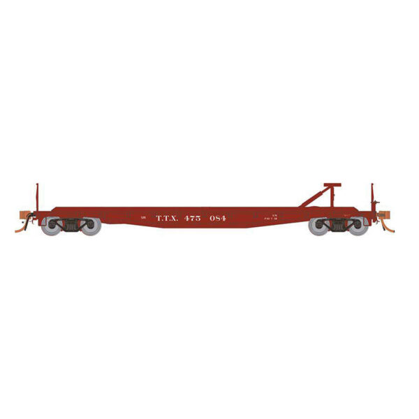 Rapido HO 50' F30d TOFC Flat Car Trailer Train "Early Red"
