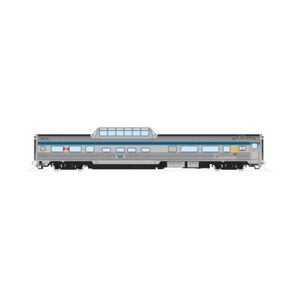 Rapido HO Budd Skyline Mid-Train Dome VIA "HEP Era"