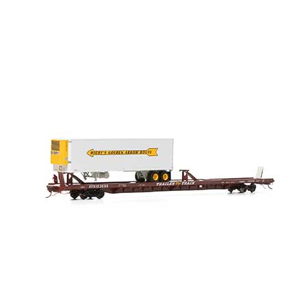 Athrean Genesis HO 89' Flat Car Trailer Train "Oxide Red XTTX Reporting Mark" #153655 w/ Digby Reefer Trailer