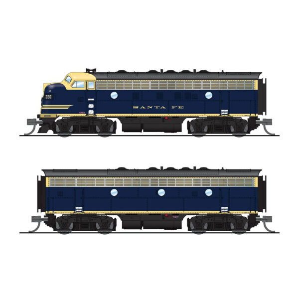 Broadway Limited Paragon 4 HO F7A&B Santa Fe "Whiskers" w/ DCC & Sound