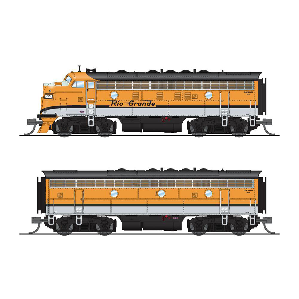 Broadway Limited Paragon 4 N F7A&B Denver & Rio Grande "Single Stripe" w/ DCC & Sound