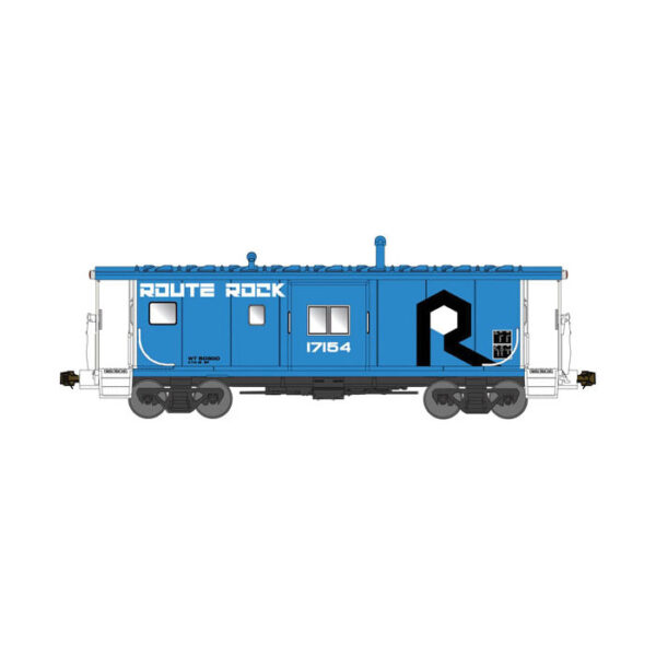 Bluford Shops N International Car Company Bay Window Caboose Phase 4 Rock Island "Blue"