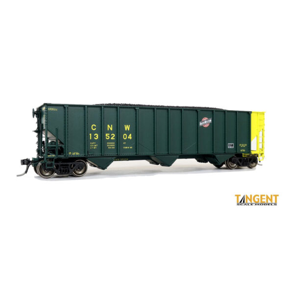 Tangent HO PS 4000 Open Hopper Car Chicago Northwestern "Phase 2, Green 8-1985"
