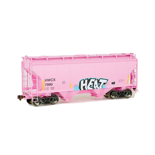 American Limited Models HO Trinity 3281 2 Bay Covered Hopper Halliburton "Pink" - Image 2