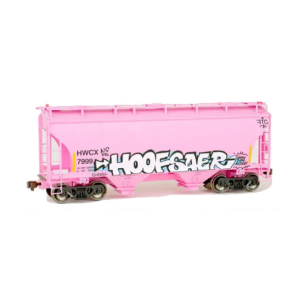 American Limited Models HO Trinity 3281 2 Bay Covered Hopper Halliburton "Pink" - Image 3