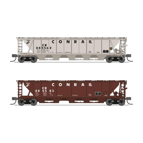 Broadway Limited N H32 Covered Hopper Conrail "Gray Car & Red Car"
