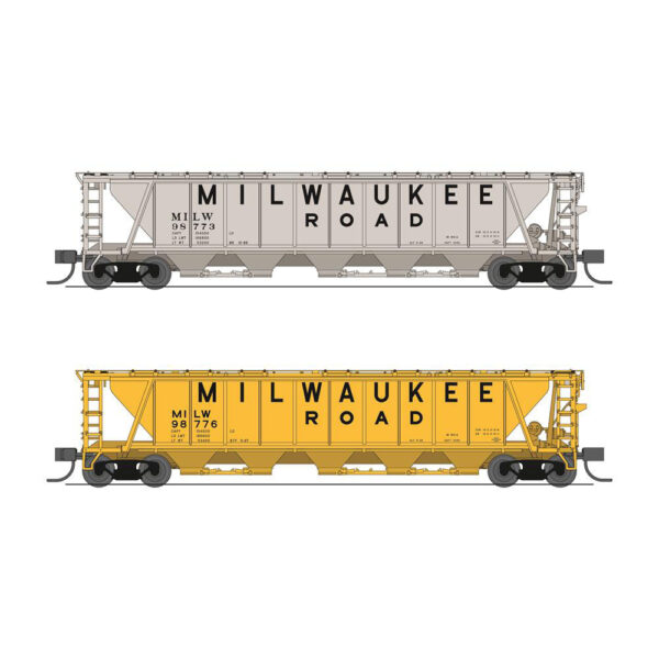Broadway Limited N H32 Covered Hopper Milwaukee Road "Gray Car & Yellow Car"