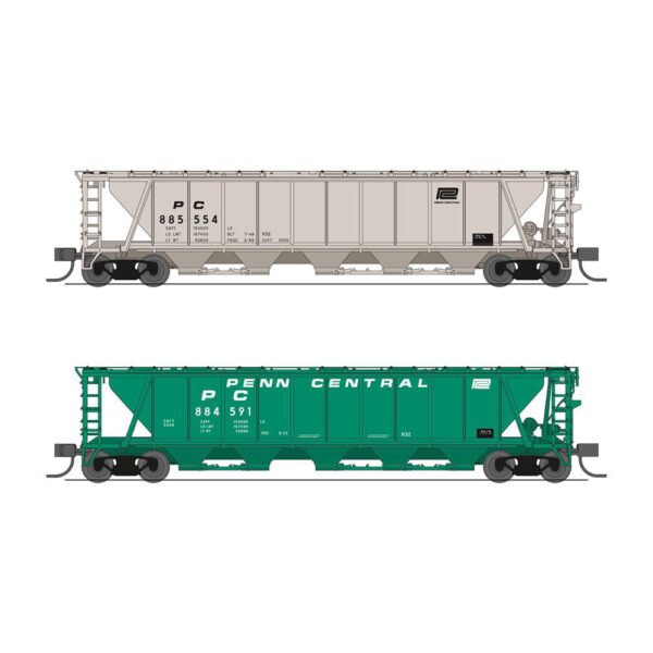 Broadway Limited N H32 Covered Hopper Penn Central "Gray Car & Green Car"